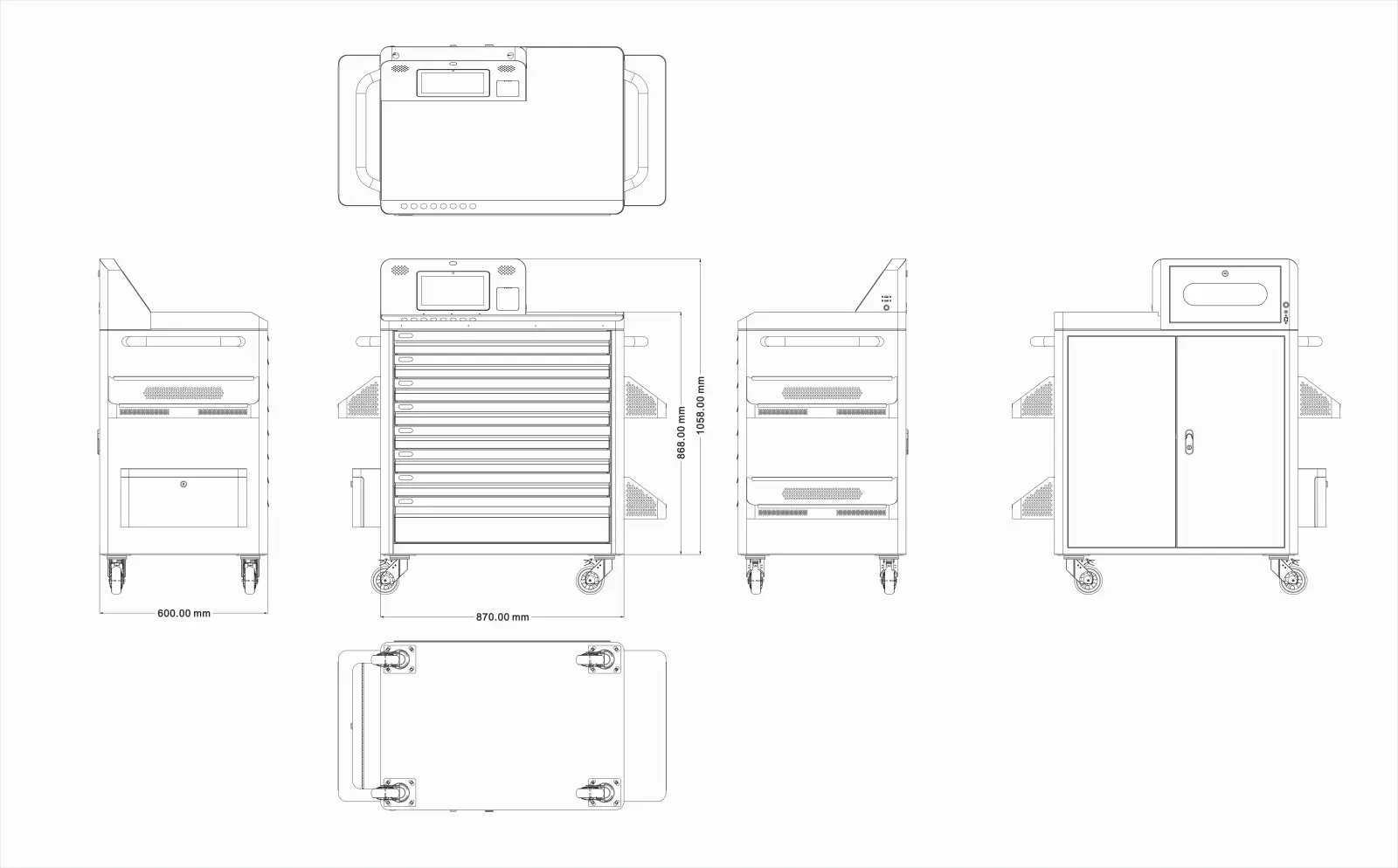 RFID Интеллектуальная инструментальная тележка ST-GTC7(1)